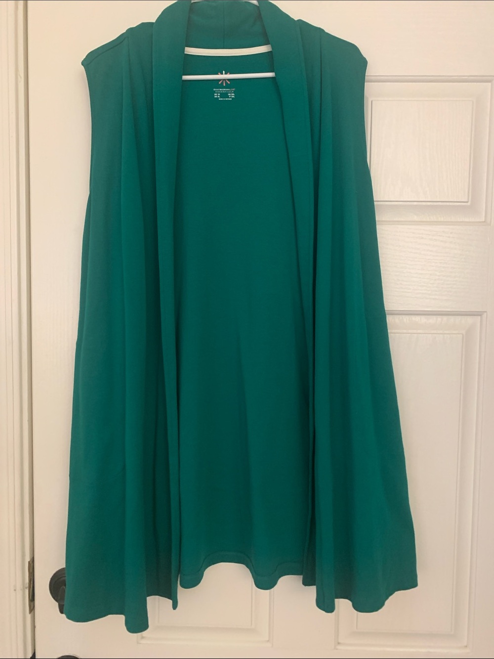 Isaac Mizrahi Teal Sleeveless Open-Front Drape Vest